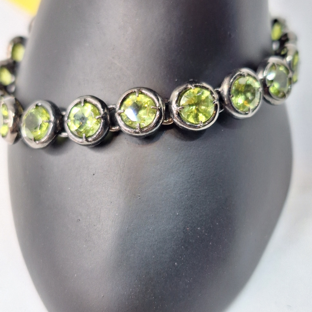 SS Peridot 13.6 gr bracelet - Picture 4 of 9